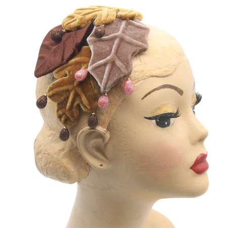 Samt Fascinator Blätter Herbst